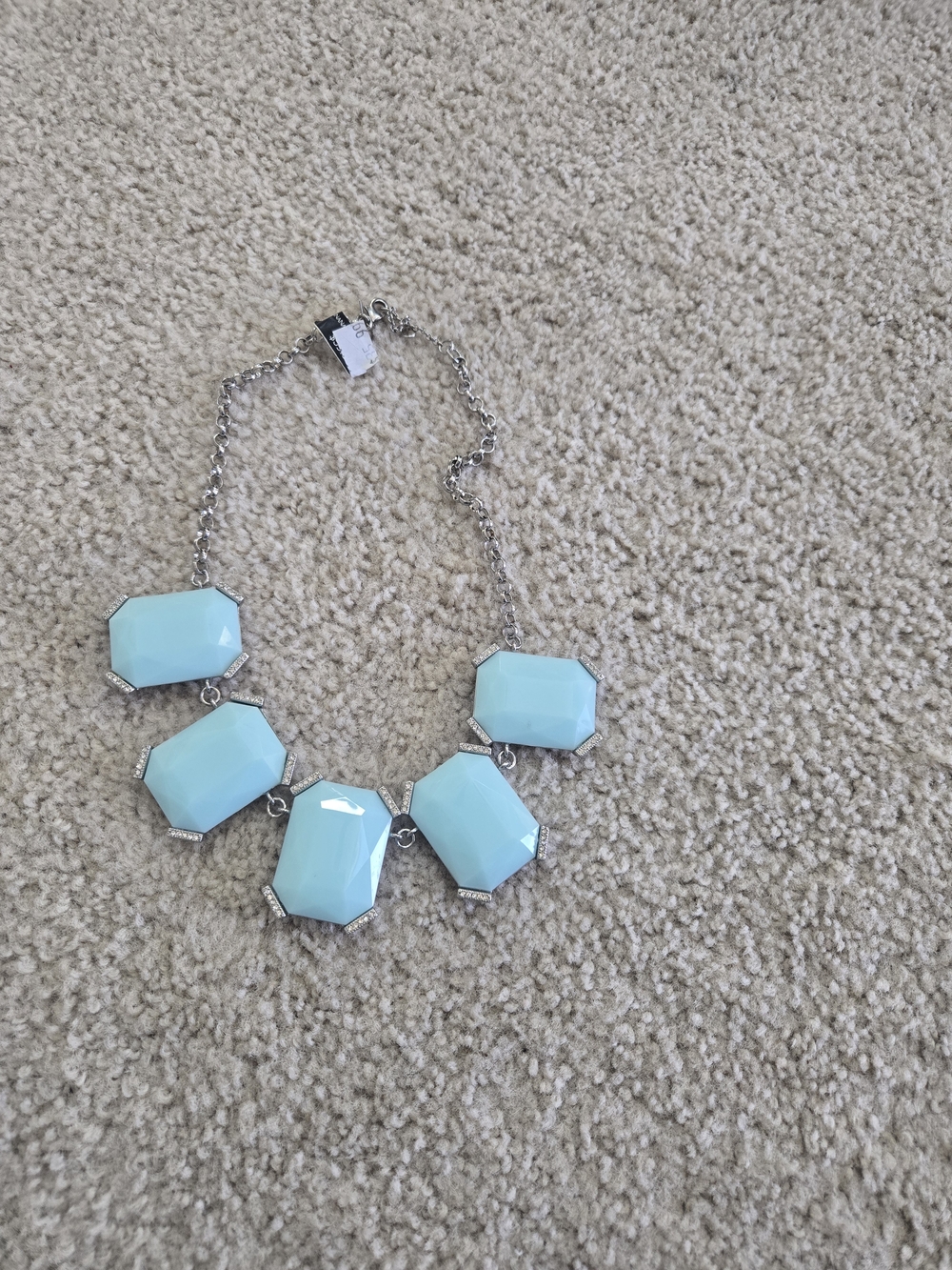 NWT Silver Banana Republic Tiffany Blue Statement Necklace - Women Jewelry